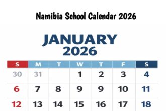 Namibia School Calendar 2026