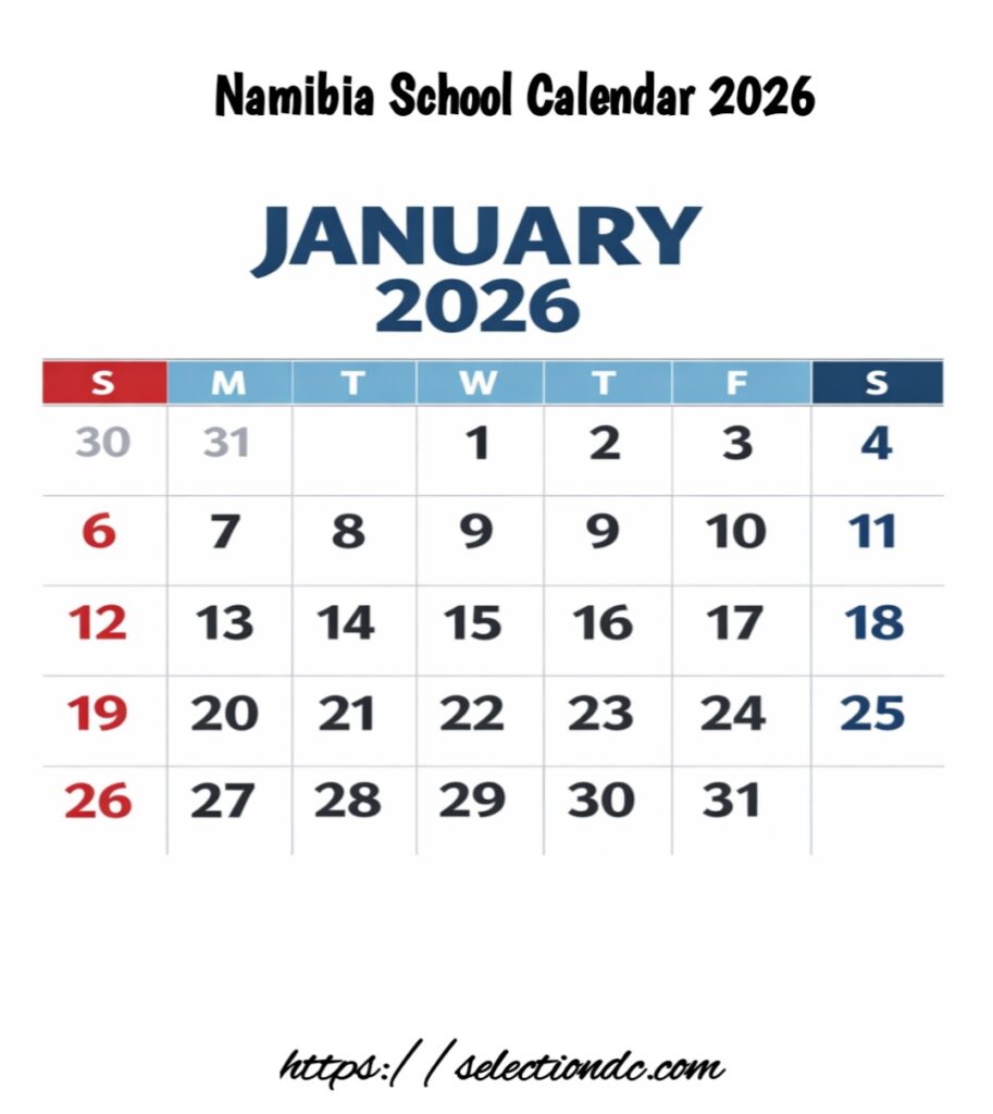 Namibia School Calendar 2026